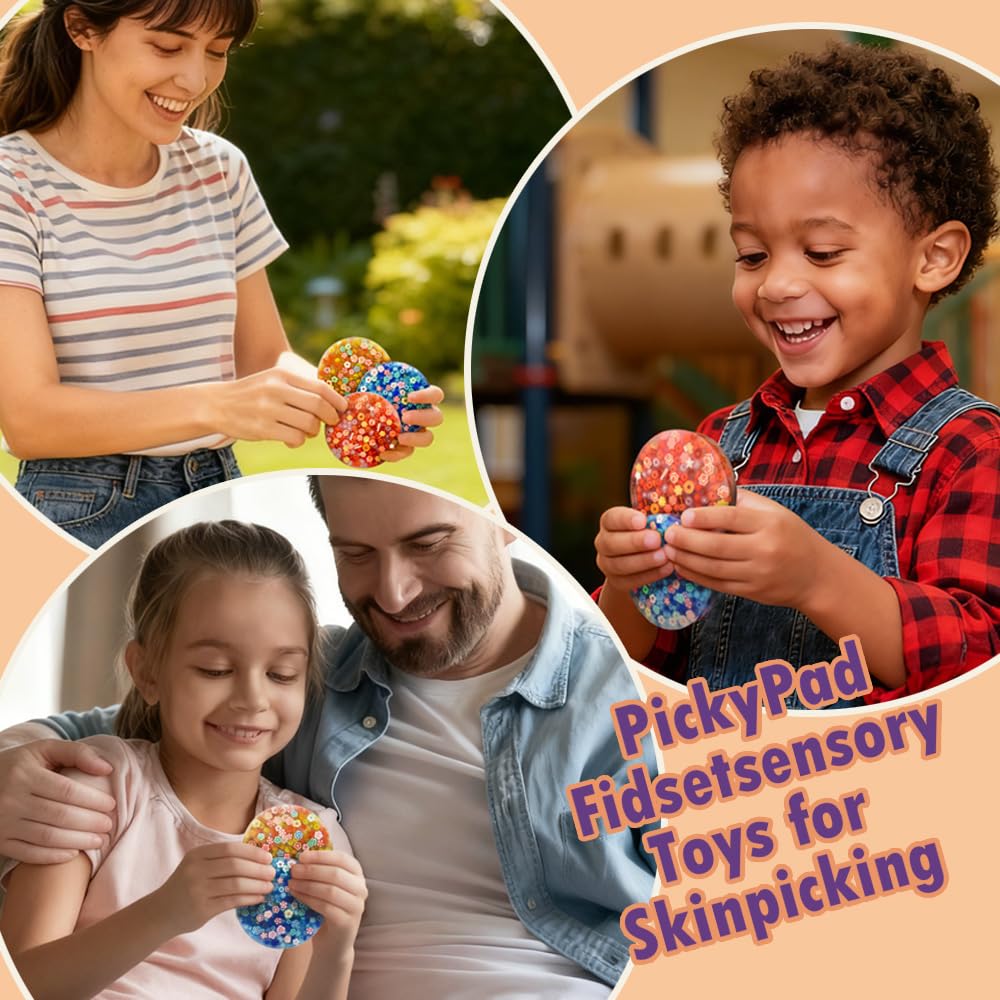 Prybaw Picky Pads 3-Pack – Sensory Fidget Toy for Anxiety, ADHD, Stress Relief, Calming Tool for Kids & Adults