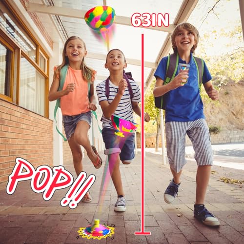 PSXTCU Magic Flying Saucer Popper 4-Pack — Soft Rubber Pop-Up Disc for Kids & Dogs