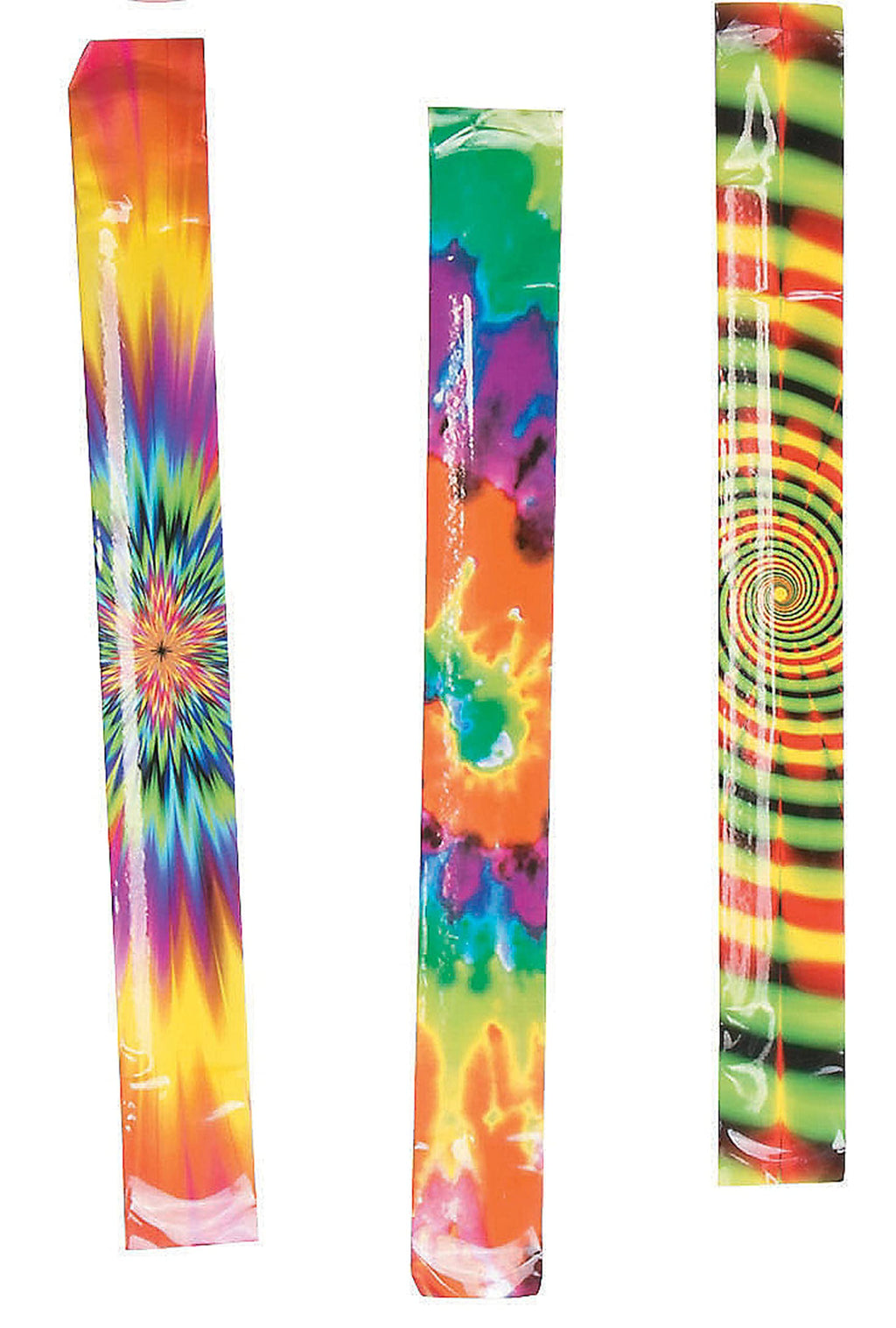 Psychedelic Slap Bracelets (12-Pack) - Tie-Dye Party Favors for Retro Theme
