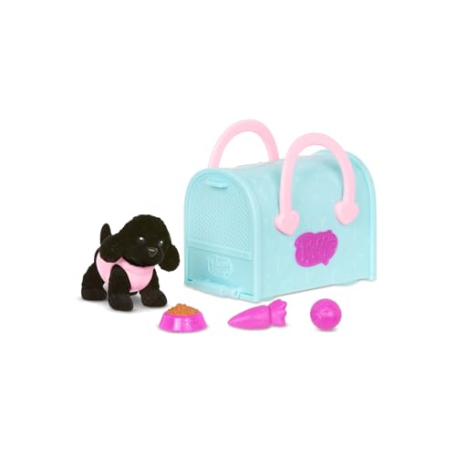 Pucci Pups Collectible Puppy Set – Beagle, Schnauzer, Poodle with Carrier Purse and Accessories – 18 Pieces