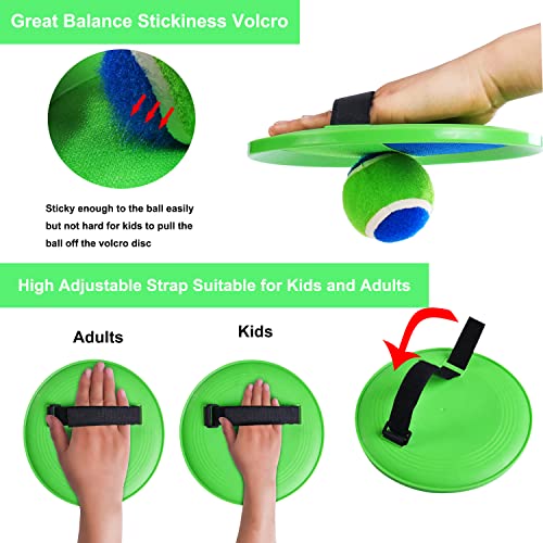 PULEEBO Upgraded Catch Ball Game - 8-Inch Toss and Catch Sticky Balls Set for Kids & Adults - Outdoor Beach Backyard Lawn Toy