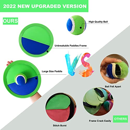 PULEEBO Upgraded Catch Ball Game - 8-Inch Toss and Catch Sticky Balls Set for Kids & Adults - Outdoor Beach Backyard Lawn Toy