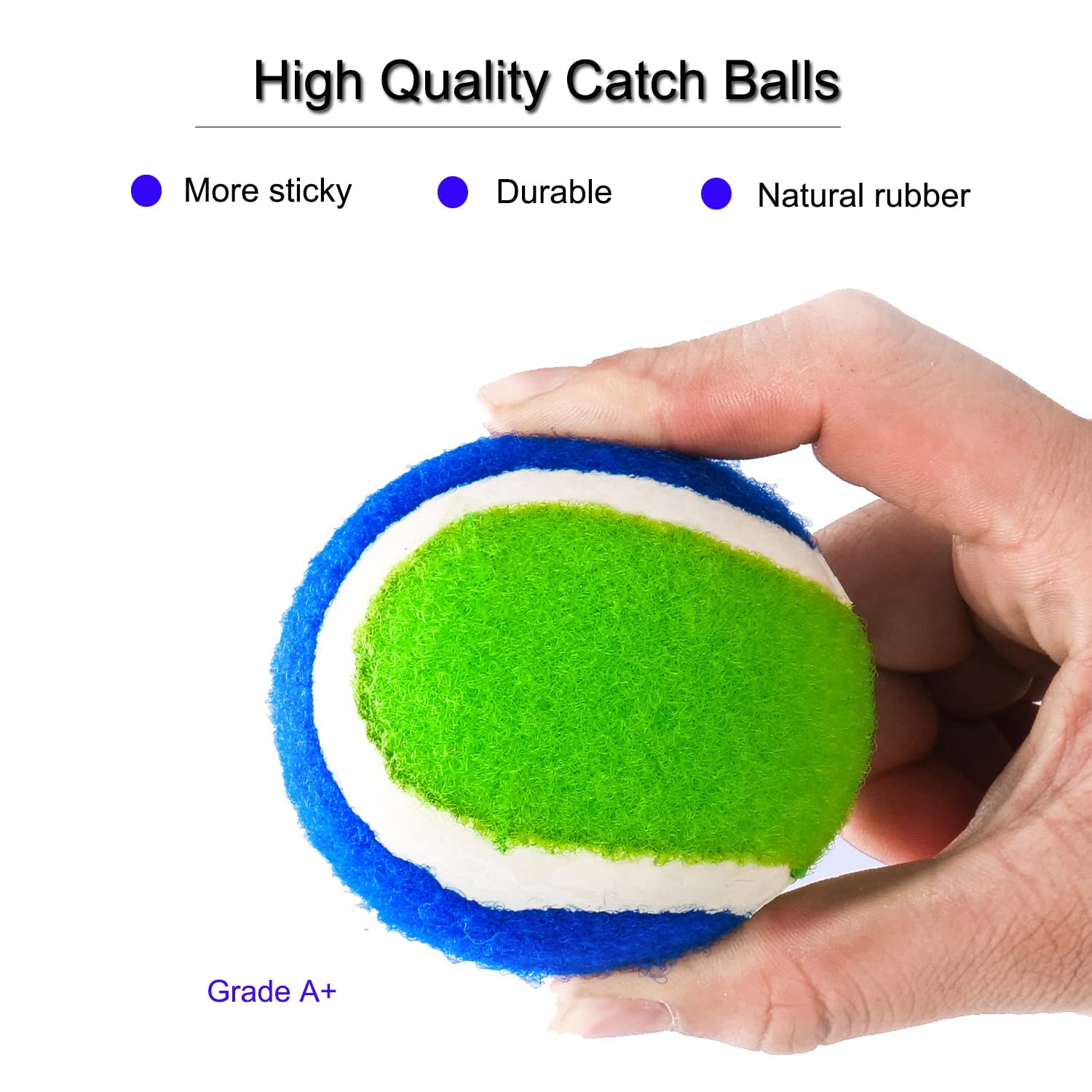 PULEEBO Upgraded Catch Ball Game - 8-Inch Toss and Catch Sticky Balls Set for Kids & Adults - Outdoor Beach Backyard Lawn Toy