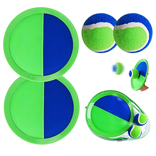 PULEEBO Upgraded Catch Ball Game - 8-Inch Toss and Catch Sticky Balls Set for Kids & Adults - Outdoor Beach Backyard Lawn Toy
