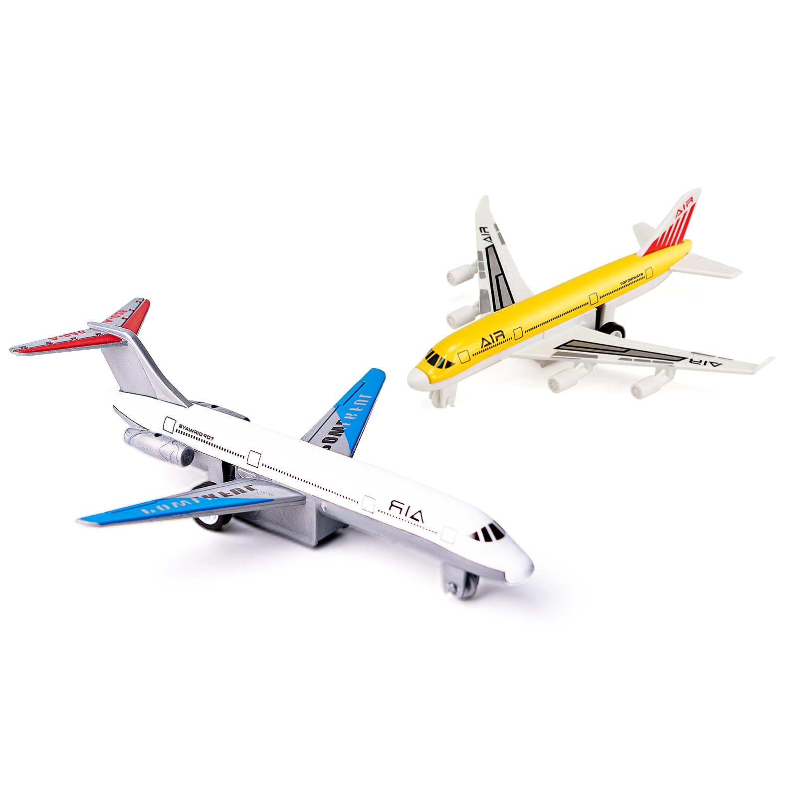Pull-Back Airplane Toys for Toddlers – 2-Pack Die Cast Aircraft for Kids Ages 3-6