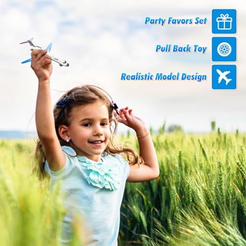 Pull-Back Airplane Toys for Toddlers – 2-Pack Die Cast Aircraft for Kids Ages 3-6