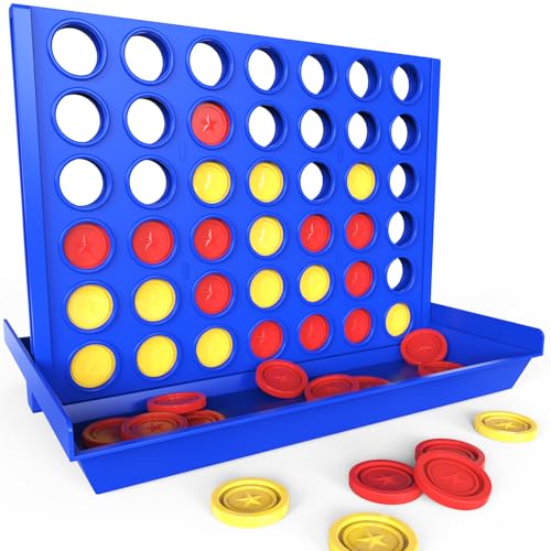 Pup Go Big Size 4 in a Row Game for Kids Ages 3+ | Foldable Tabletop Board Game with 6 Spare Discs | Indoor & Outdoor Family Fun