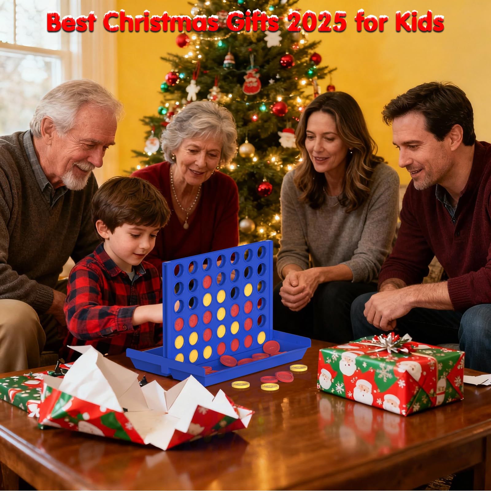 Pup Go Big Size 4 in a Row Game for Kids Ages 3+ | Foldable Tabletop Board Game with 6 Spare Discs | Indoor & Outdoor Family Fun