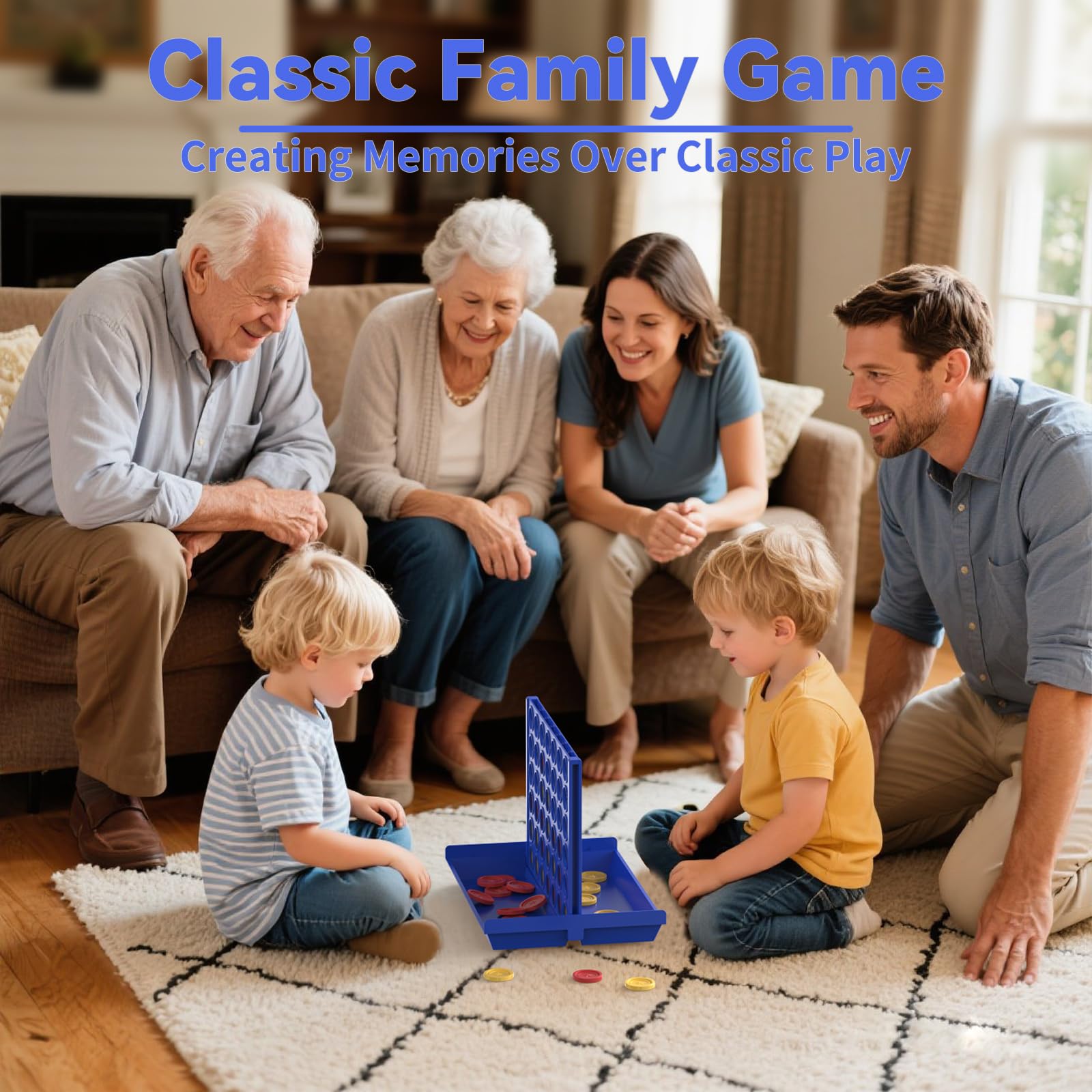 Pup Go Big Size 4 in a Row Game for Kids Ages 3+ | Foldable Tabletop Board Game with 6 Spare Discs | Indoor & Outdoor Family Fun