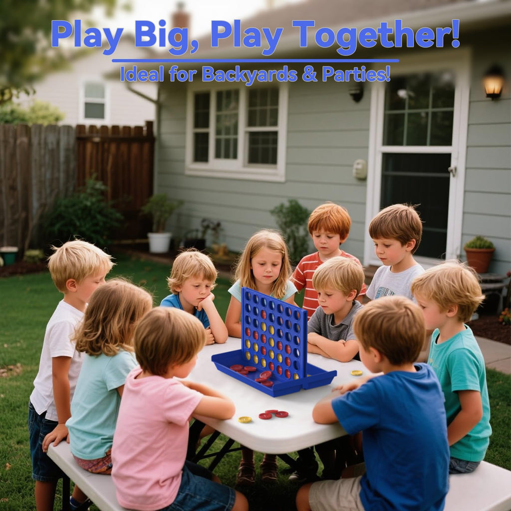 Pup Go Big Size 4 in a Row Game for Kids Ages 3+ | Foldable Tabletop Board Game with 6 Spare Discs | Indoor & Outdoor Family Fun