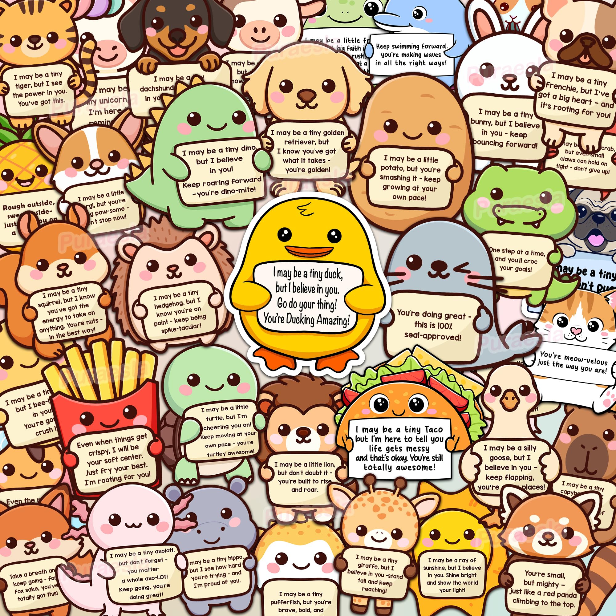 Puraesla 100-Pack Emotional Support Animal Stickers – Affirmation Vinyl Decals for Water Bottles, Laptops, Phones