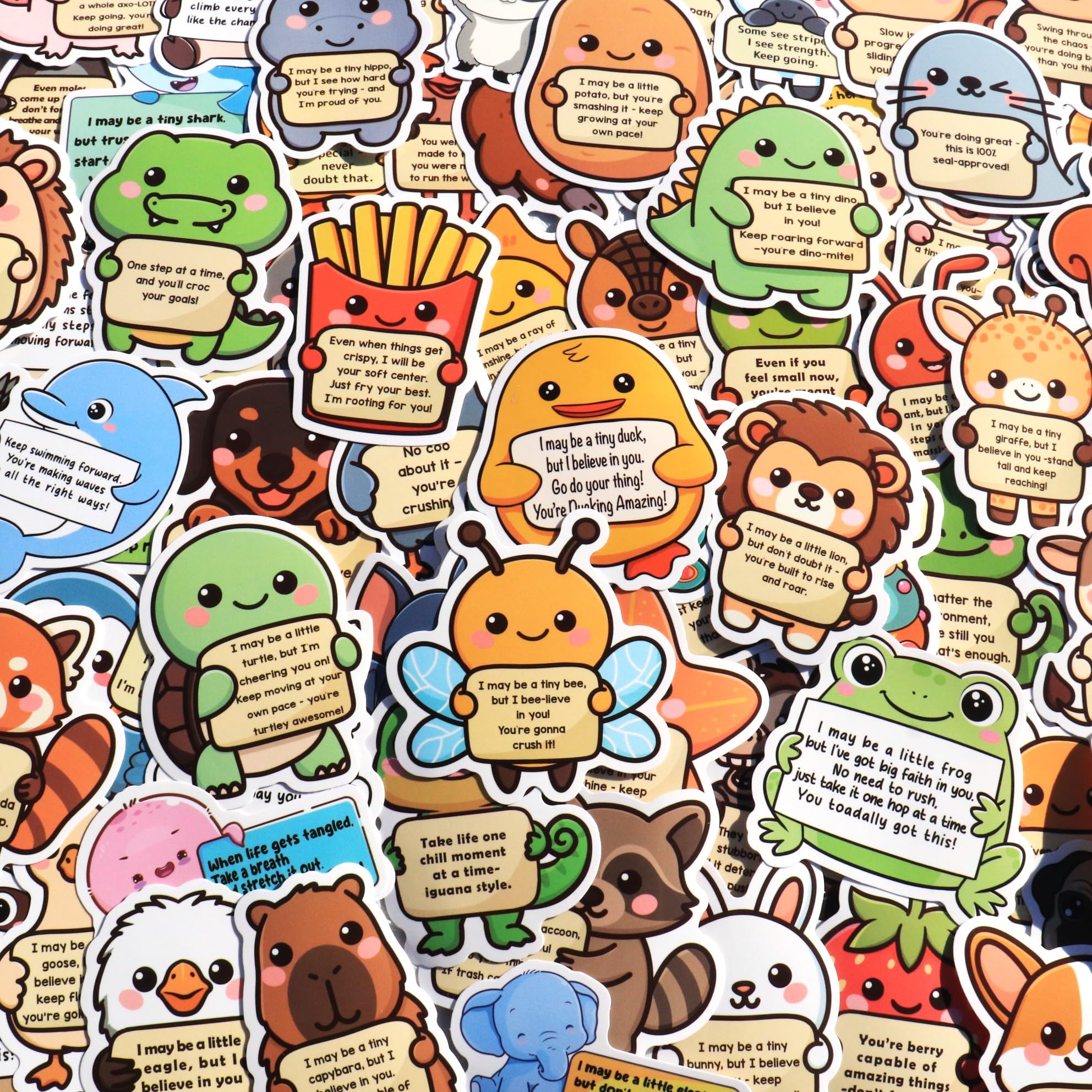 Puraesla 100-Pack Emotional Support Animal Stickers – Affirmation Vinyl Decals for Water Bottles, Laptops, Phones