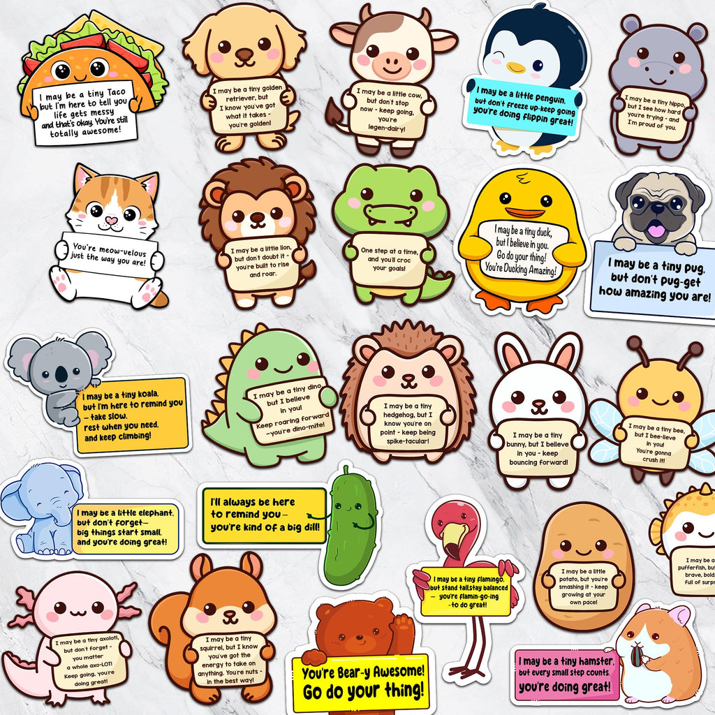Puraesla 100-Pack Emotional Support Animal Stickers – Affirmation Vinyl Decals for Water Bottles, Laptops, Phones