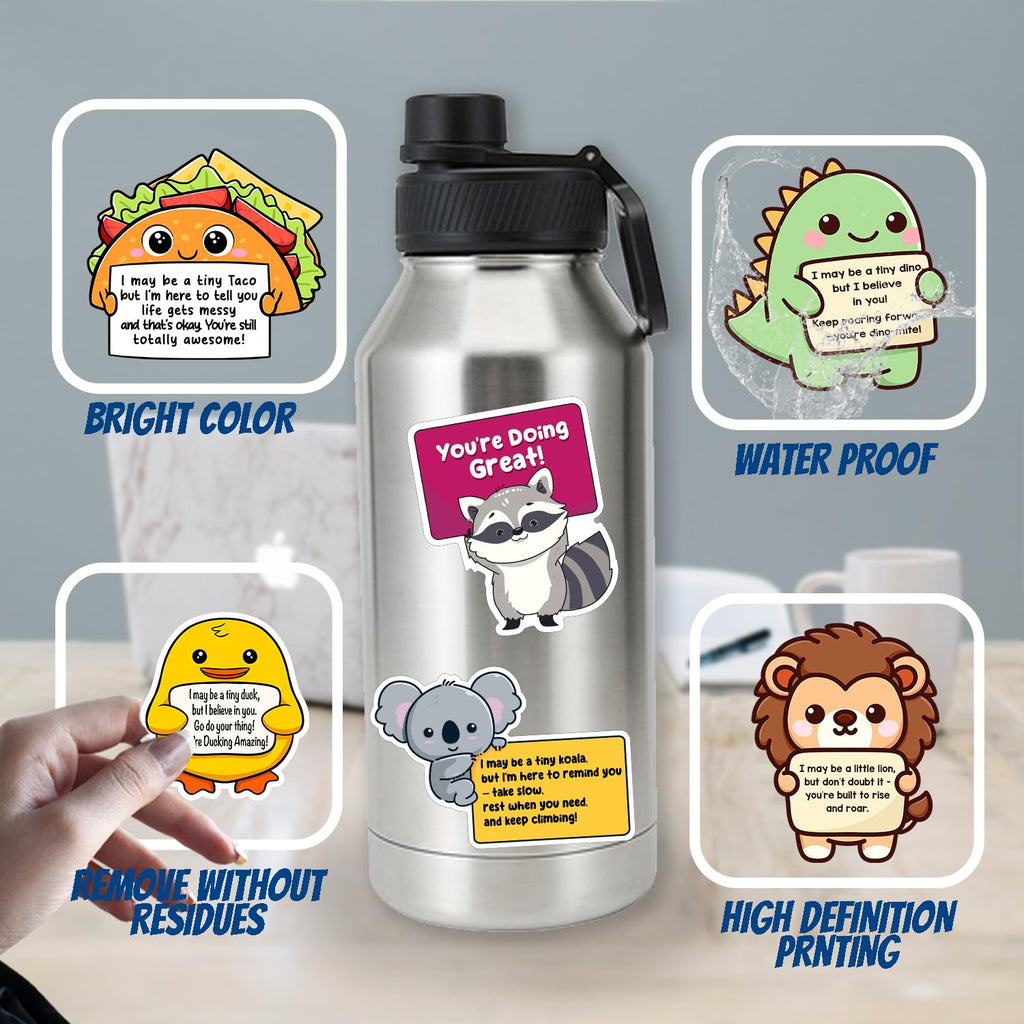 Puraesla 100-Pack Emotional Support Animal Stickers – Affirmation Vinyl Decals for Water Bottles, Laptops, Phones
