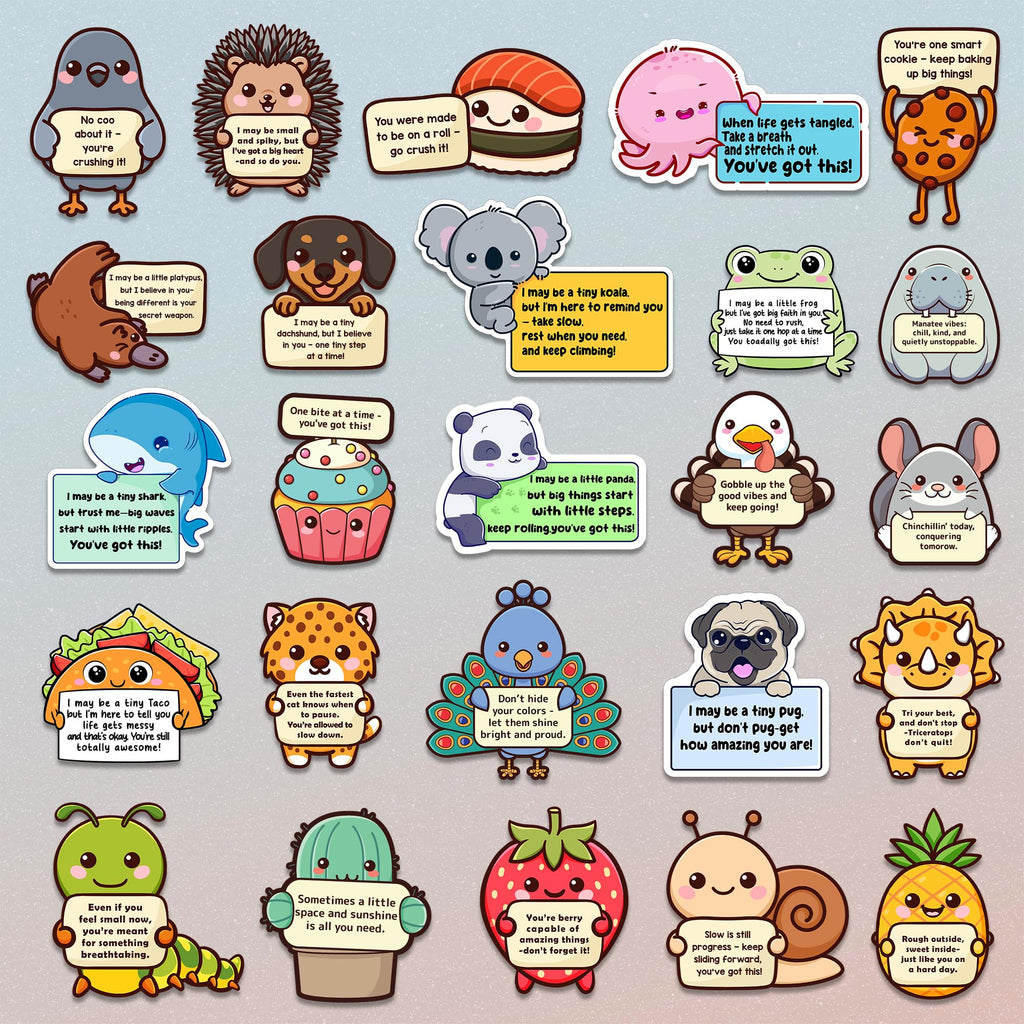 Puraesla 100-Pack Emotional Support Animal Stickers – Affirmation Vinyl Decals for Water Bottles, Laptops, Phones