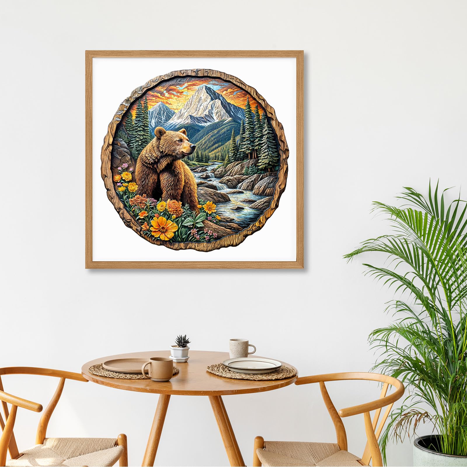 Purdicra Majestic Bear Wooden Jigsaw Puzzle – 290 Unique Pieces for Adult Challenge