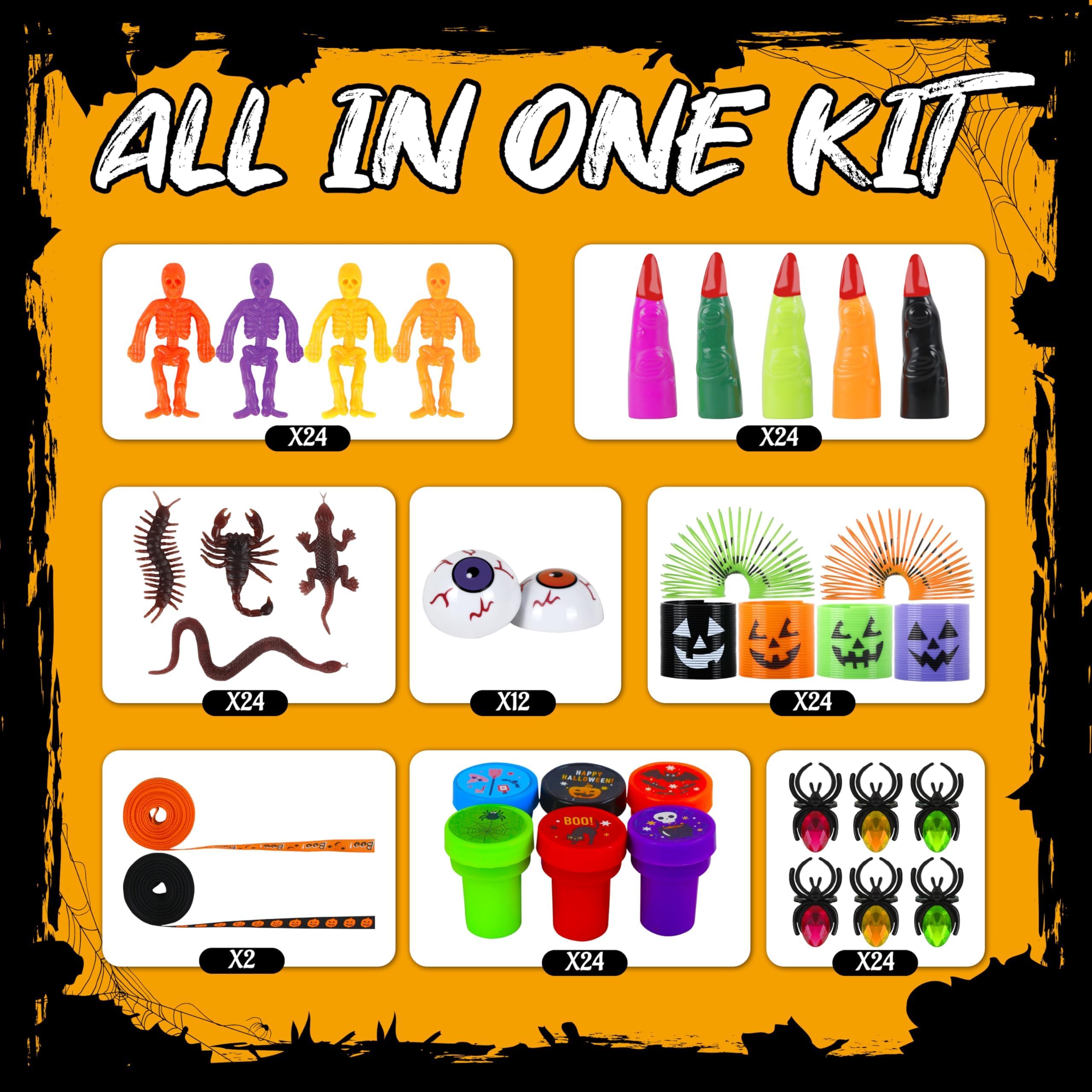 PURPERCAT 24-Piece Halloween Party Favors Set – Non-Candy Goodie Bag Stuffers for Kids