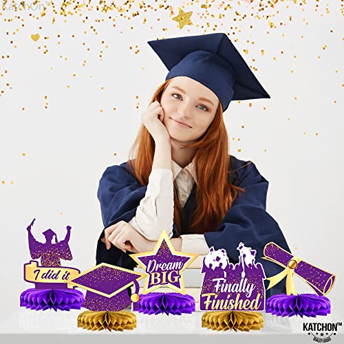 Purple and Gold Graduation Centerpieces 2026 – Pack of 9 Table Decorations KatchOn