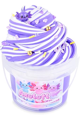 Purple Axolotl Butter Slime Kit – 300ml Scented Non-Sticky Slime with Charm & Stickers