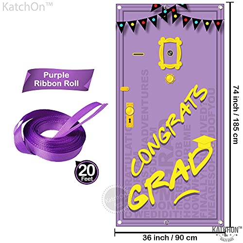 Purple Congrats Grad Banner 2026 - Large 74x36 Inch Graduation Door Banner for Class of 2026 Party Decorations by KatchOn