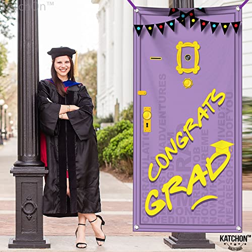 Purple Congrats Grad Banner 2026 - Large 74x36 Inch Graduation Door Banner for Class of 2026 Party Decorations by KatchOn