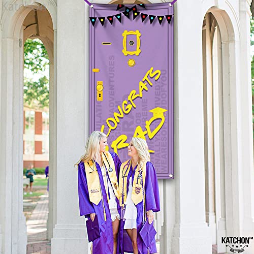 Purple Congrats Grad Banner 2026 - Large 74x36 Inch Graduation Door Banner for Class of 2026 Party Decorations by KatchOn