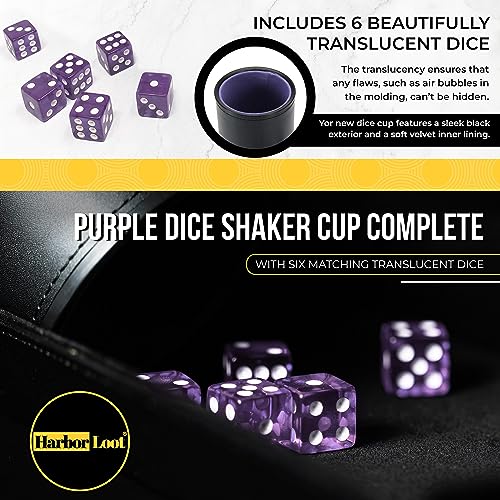 Purple Dice Shaker Cup with 6 Matching Translucent Dice – Harbor Loot