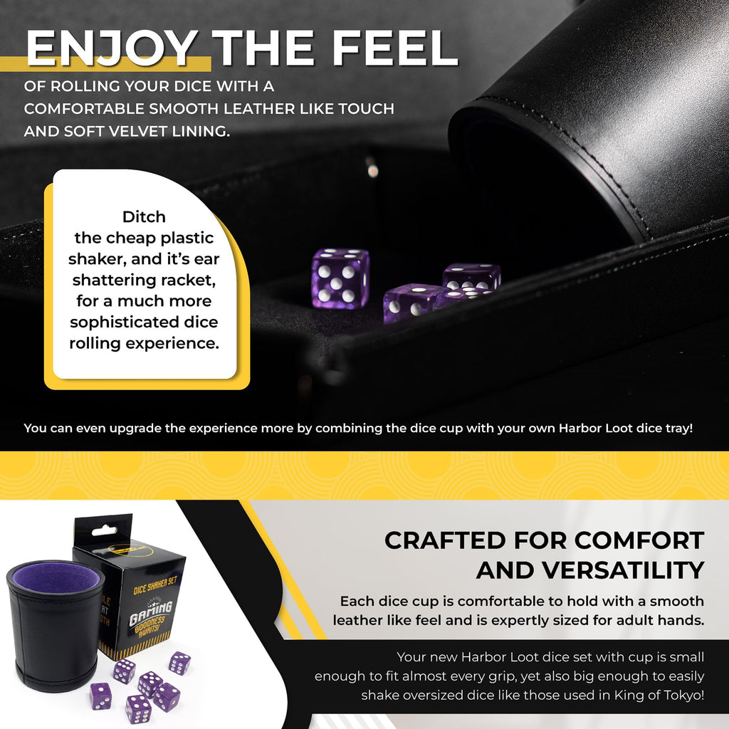Purple Dice Shaker Cup with 6 Matching Translucent Dice – Harbor Loot