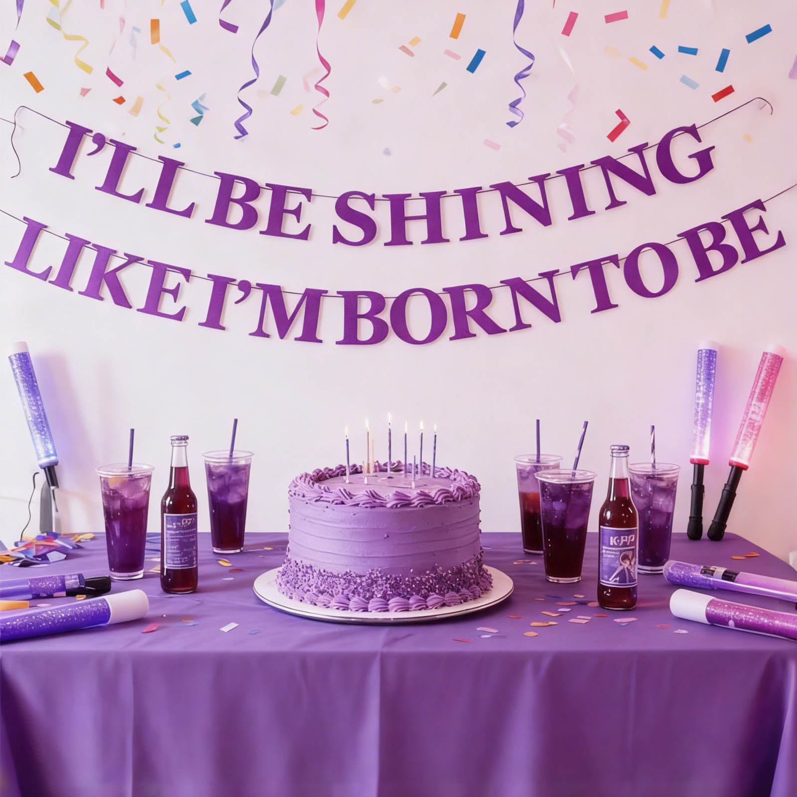 Purple Glitter Banner with Empowering Quote – CHOOSE-IT Party Decor