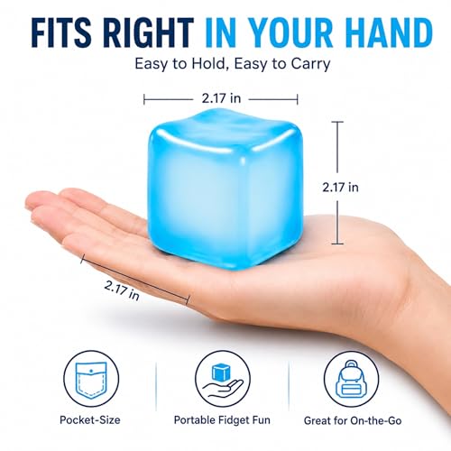 Purple Ice Cube Squishy Fidget Toy – Slow-Rising Sensory Stress Cube for Focus and Calm