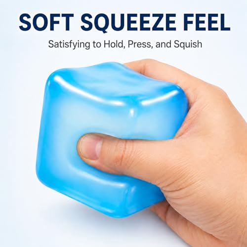 Purple Ice Cube Squishy Fidget Toy – Slow-Rising Sensory Stress Cube for Focus and Calm