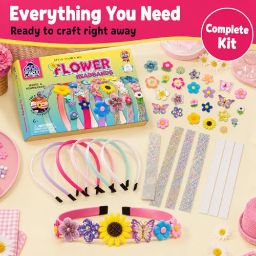 PURPLE LADYBUG Flower Headband Making Kit – DIY Craft Set for Girls Ages 5-9