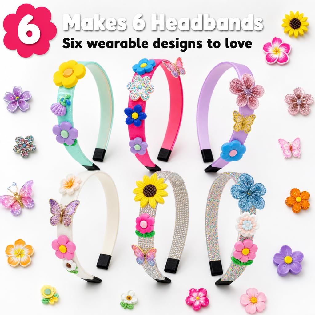 PURPLE LADYBUG Flower Headband Making Kit – DIY Craft Set for Girls Ages 5-9