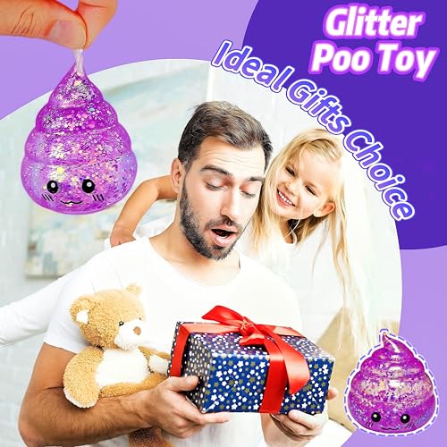 Purple Poop Stress Ball – Glitter Squishy Toy for Anxiety Relief by EVDERS