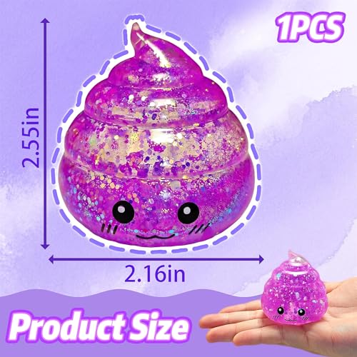 Purple Poop Stress Ball – Glitter Squishy Toy for Anxiety Relief by EVDERS