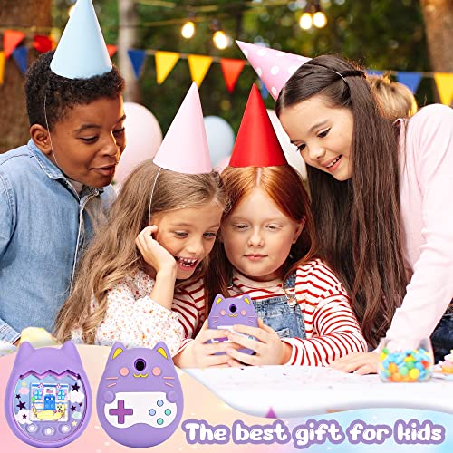 Purple Silicone Cover Compatible with Tamagotchi Pix – Includes Finger Lanyard by Meetikar