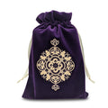 Purple Velvet & Satin Drawstring Pouch for Tarot Cards, Dice & Jewelry | Miriyan Mandala Bag