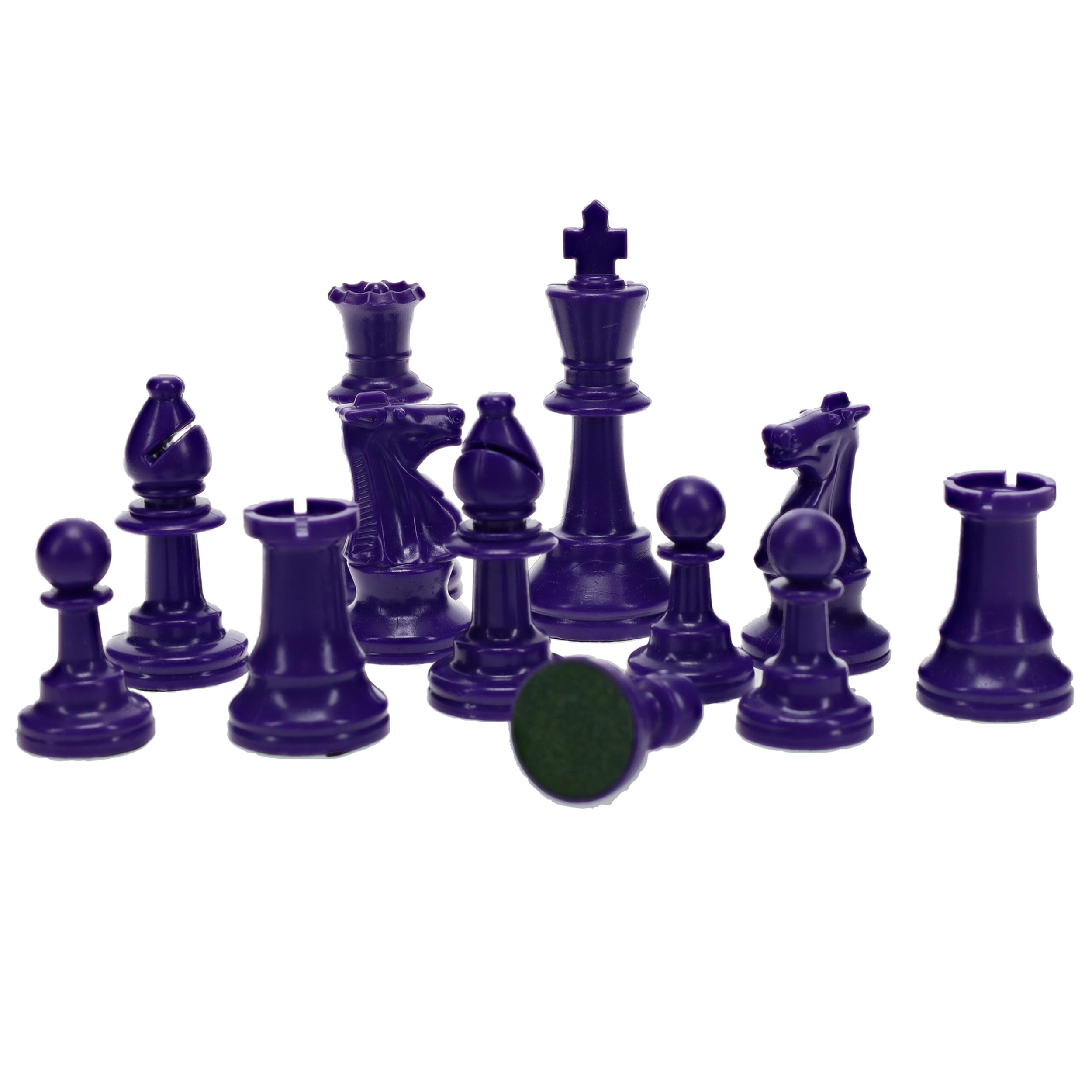 Purple WE Games Color Bright Plastic Staunton Tournament Chess Pieces – Half Set with 3.75" King