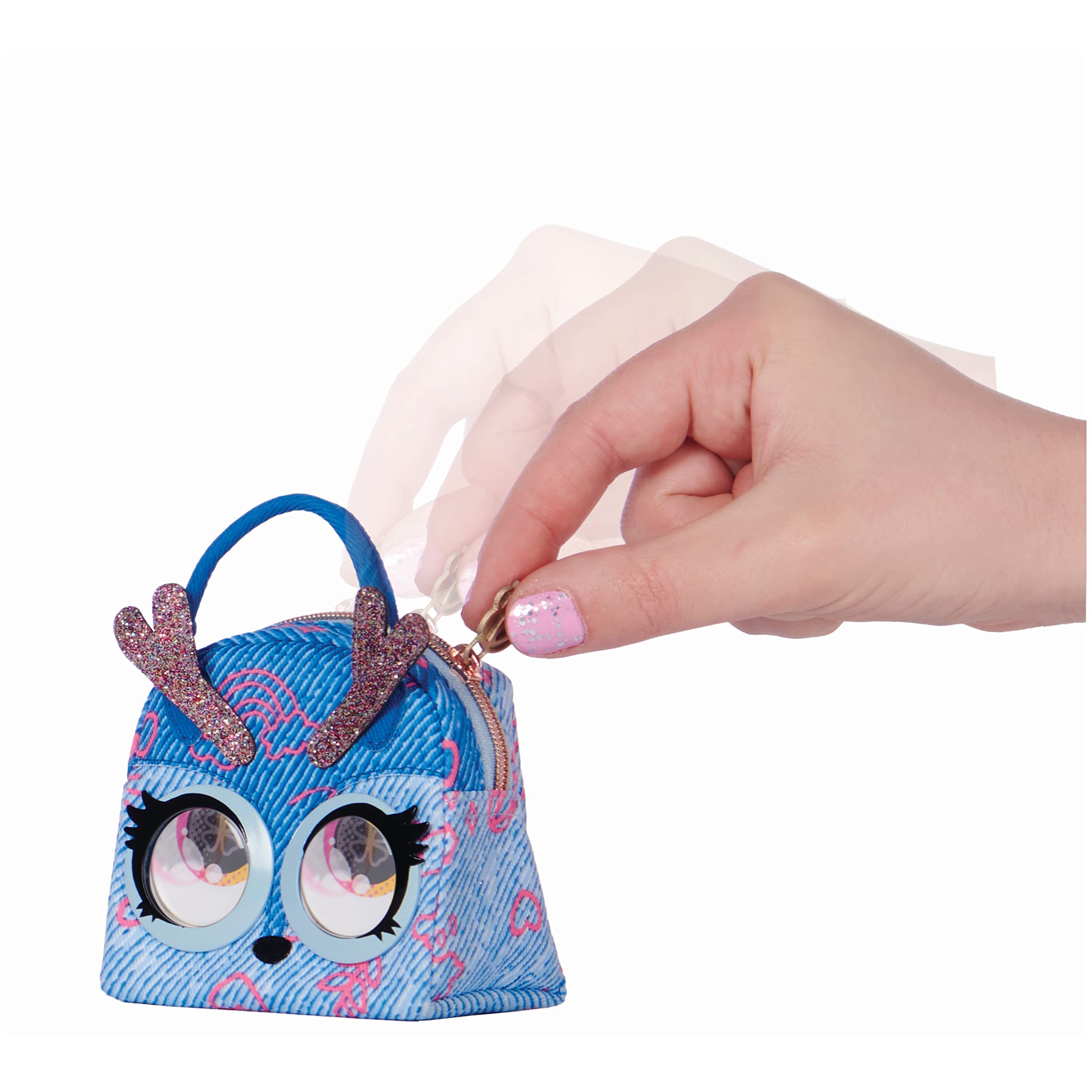 Purse Pets Micros Denim Deerie Mini Purse with Eye Roll Feature for Kids