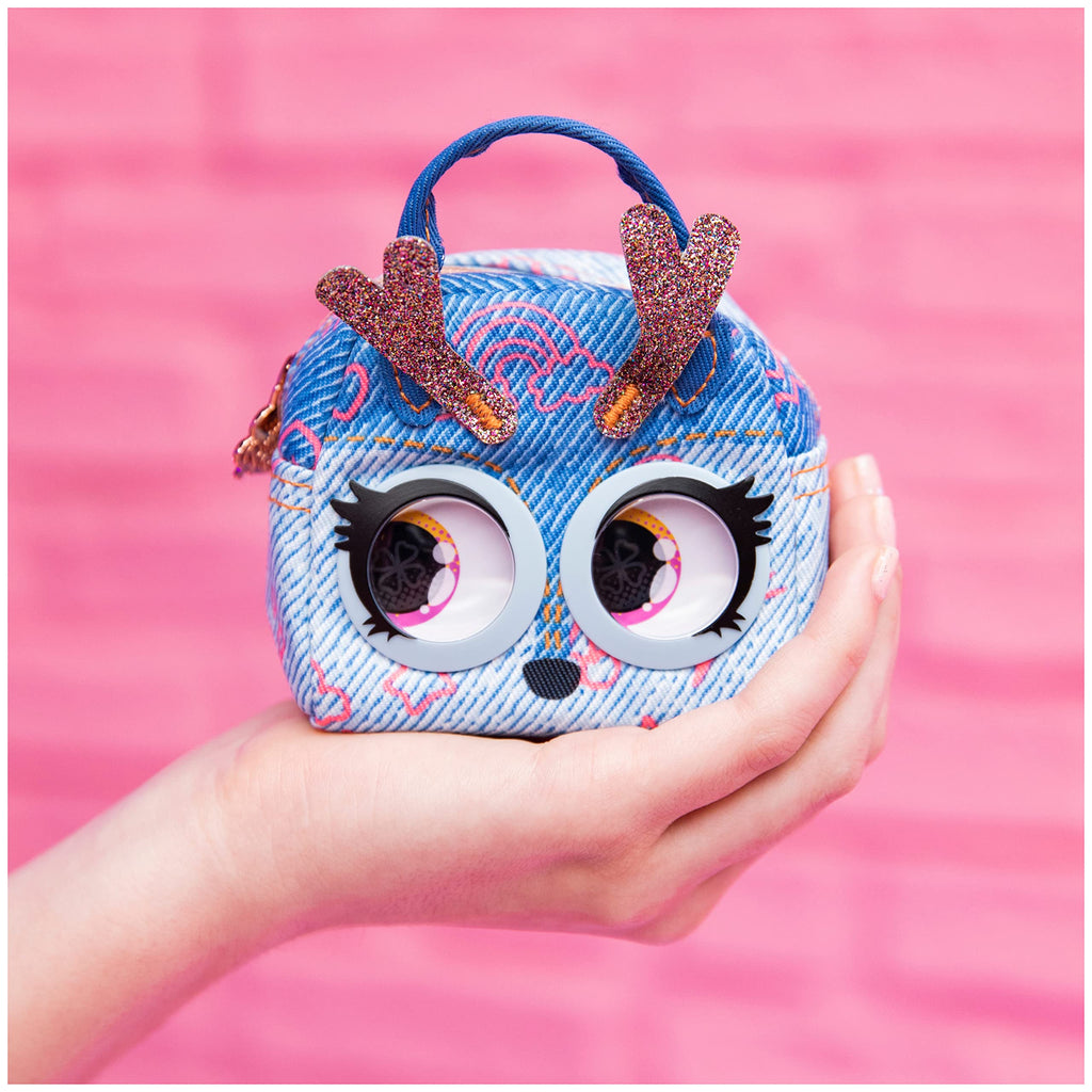 Purse Pets Micros Denim Deerie Mini Purse with Eye Roll Feature for Kids