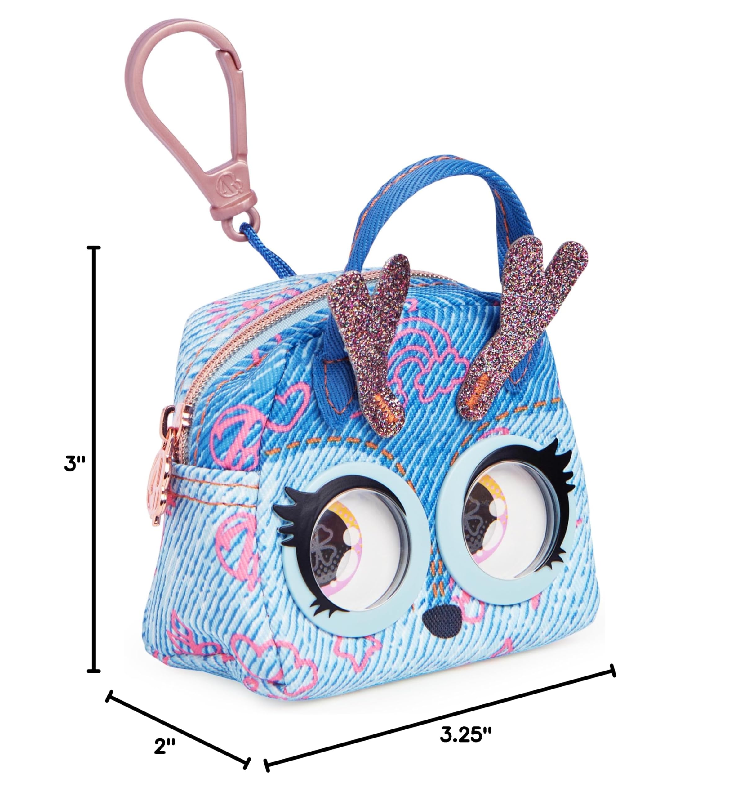 Purse Pets Micros Denim Deerie Mini Purse with Eye Roll Feature for Kids
