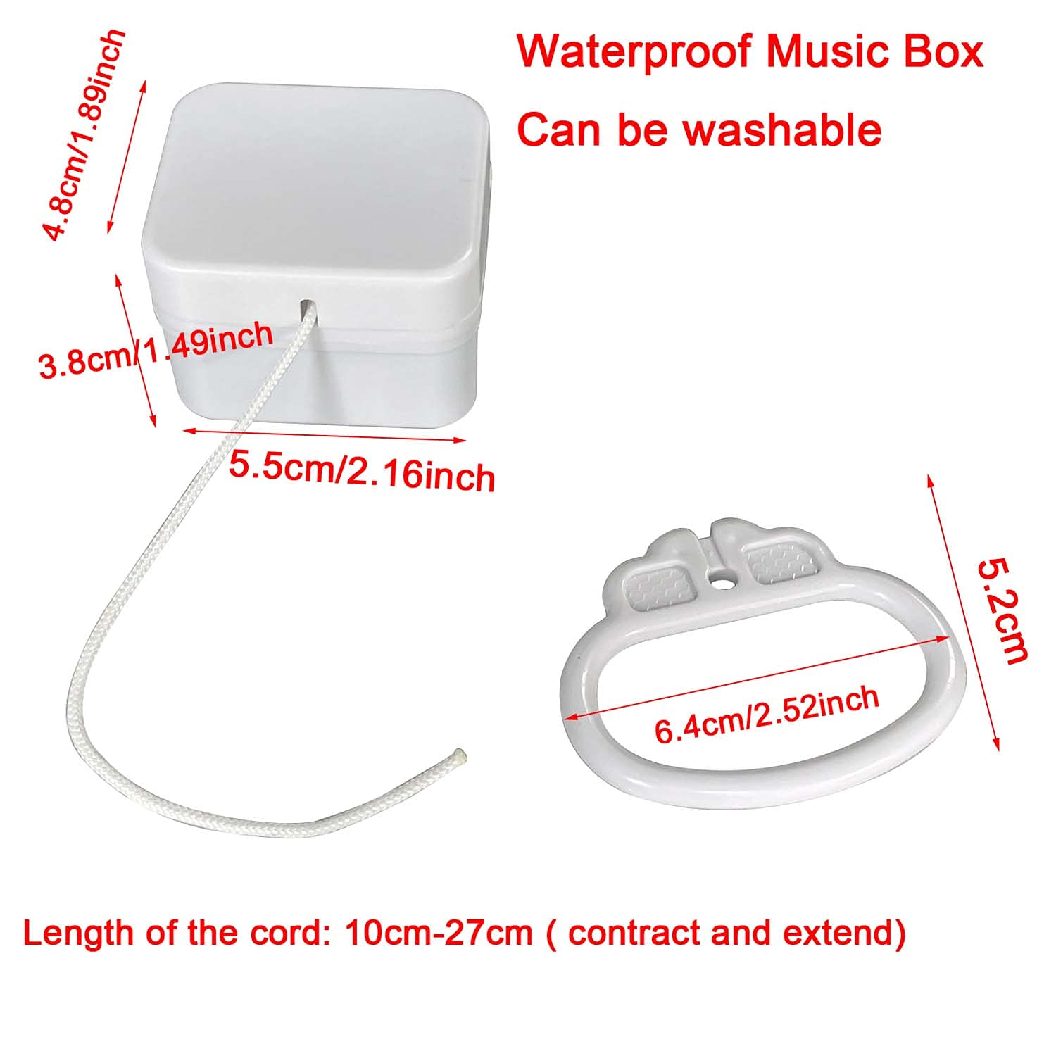 Pursuestar Washable Pull String Music Box – Plays Twinkle Twinkle Little Star, Baby Crib Toy & Stress Relief for Adults