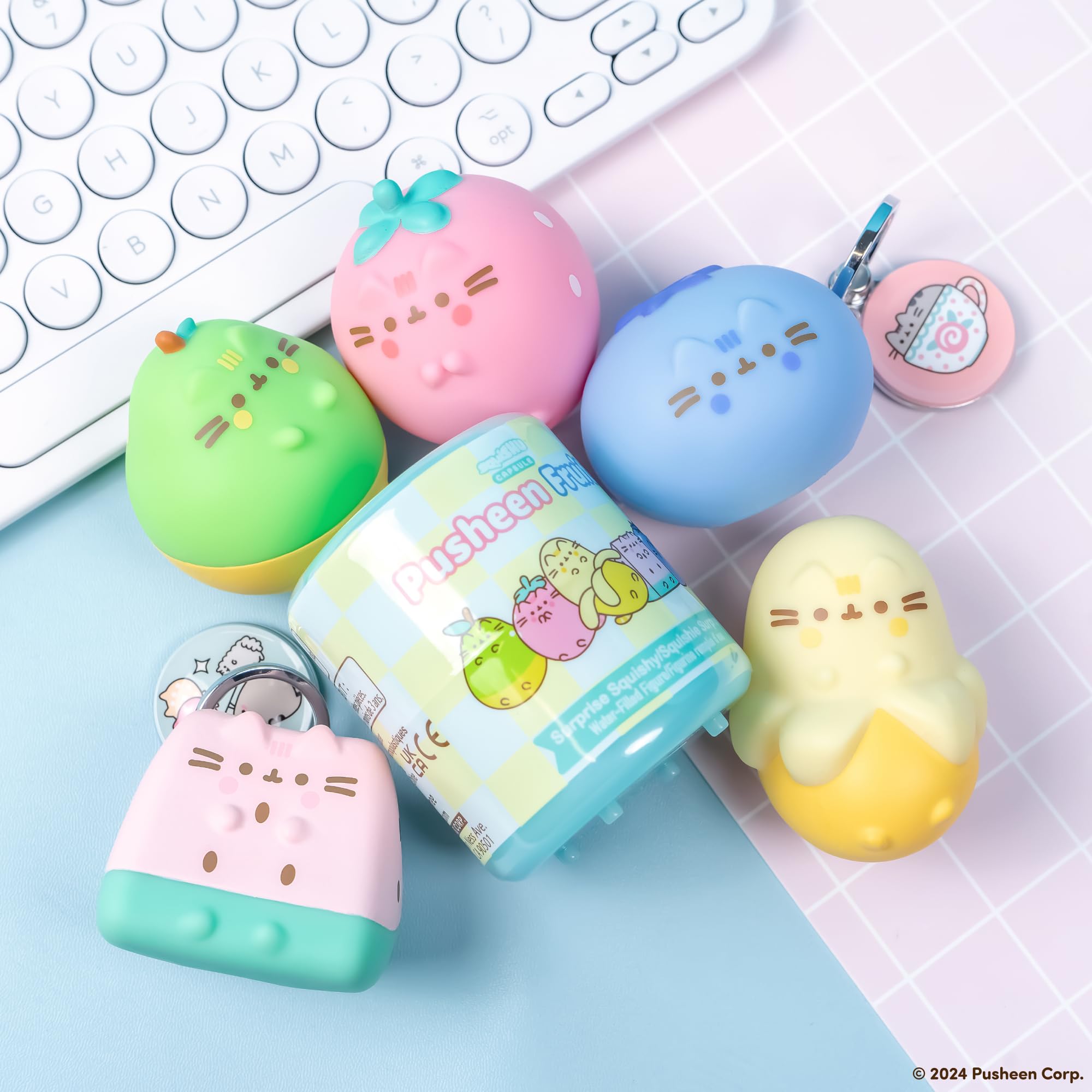 Pusheen Fruits Series Blind Capsule Squishy Toy – Water-Filled Stress Relief (1 Random Design)