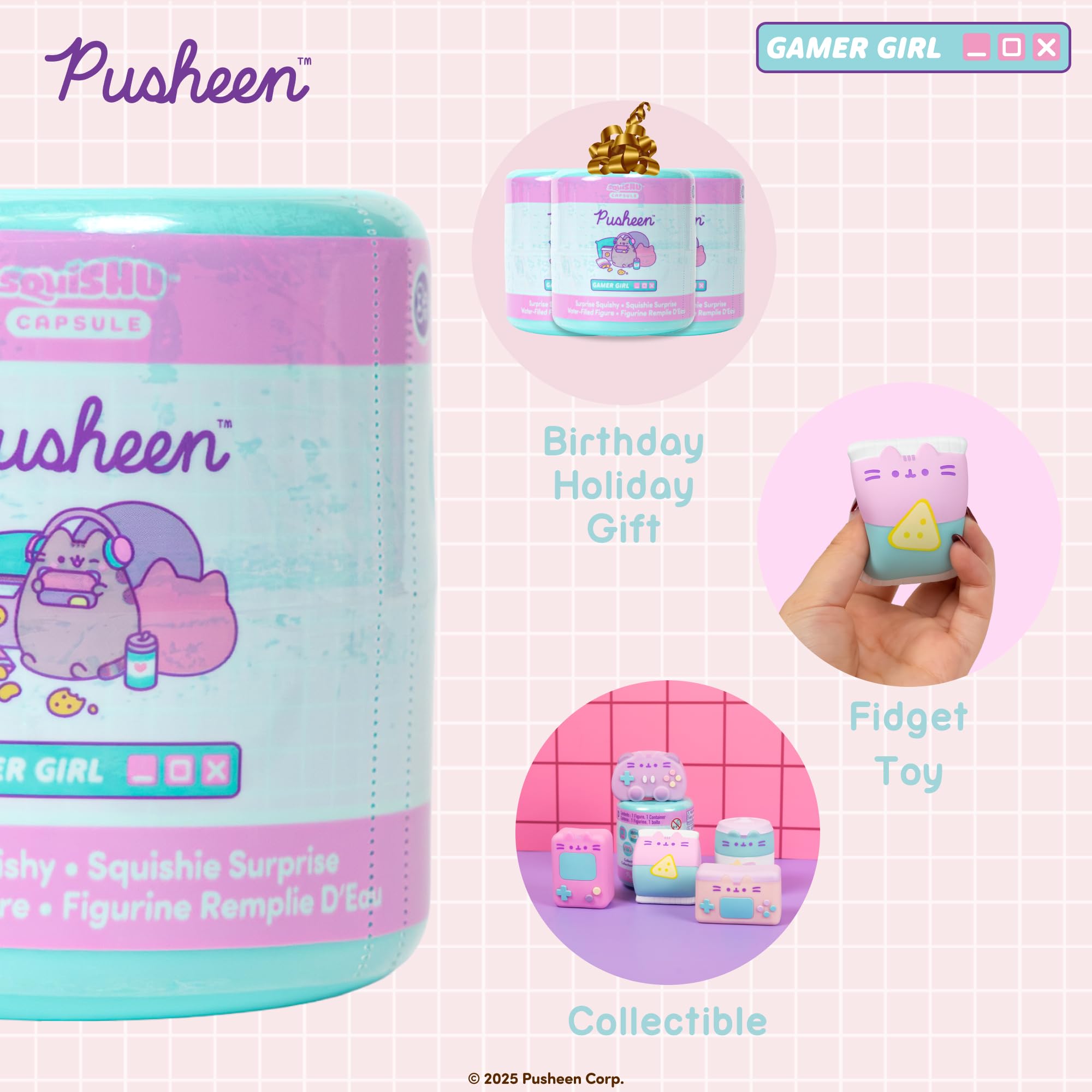 Pusheen Gamer Girl Squishy Blind Box - 5 Designs Collectible Figure