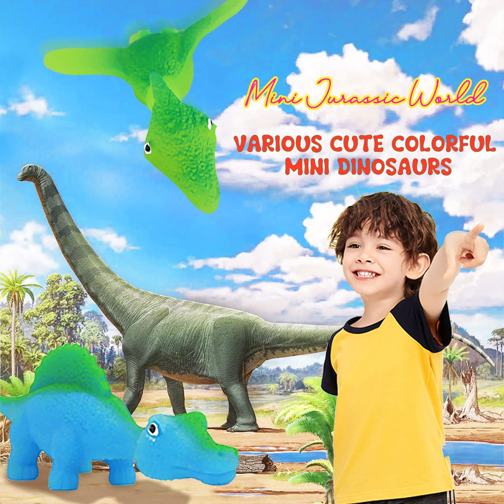 Pushmick 30-Pack Dinosaur Finger Slingshot Toys – Soft TPR Catapult Toys for Party Favors and Flying Games