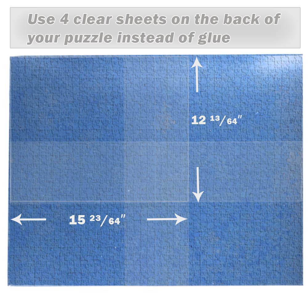 PUZZLE EZ Clear Peel & Stick Puzzle Glue Sheets – Preserve 1000-Piece Puzzles up to 24x30 Inches in Minutes