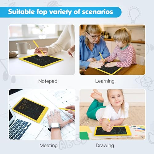 PYTTUR 10 Inch LCD Writing Tablet for Kids - Colorful Toddler Doodle Board, Reusable Drawing Pad Educational Toy (Blue)