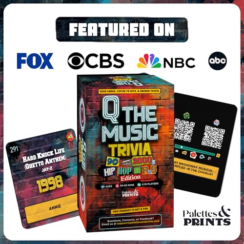 Q The Music Hip Hop & R&B Edition – 90s & 2000s Music Trivia Card Game for Adults and Families