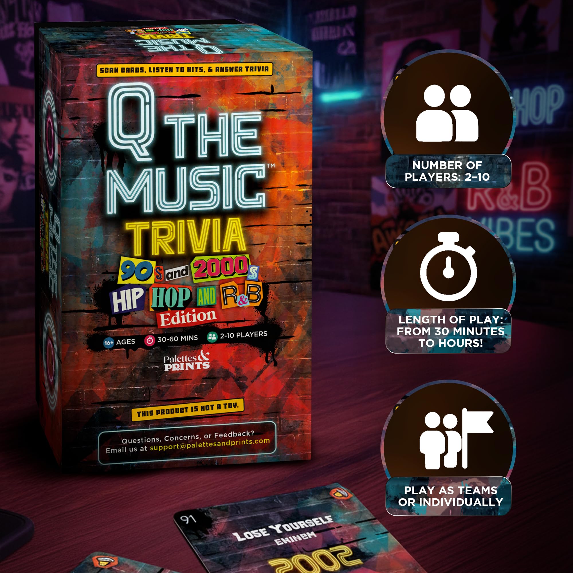 Q The Music Hip Hop & R&B Edition – 90s & 2000s Music Trivia Card Game for Adults and Families