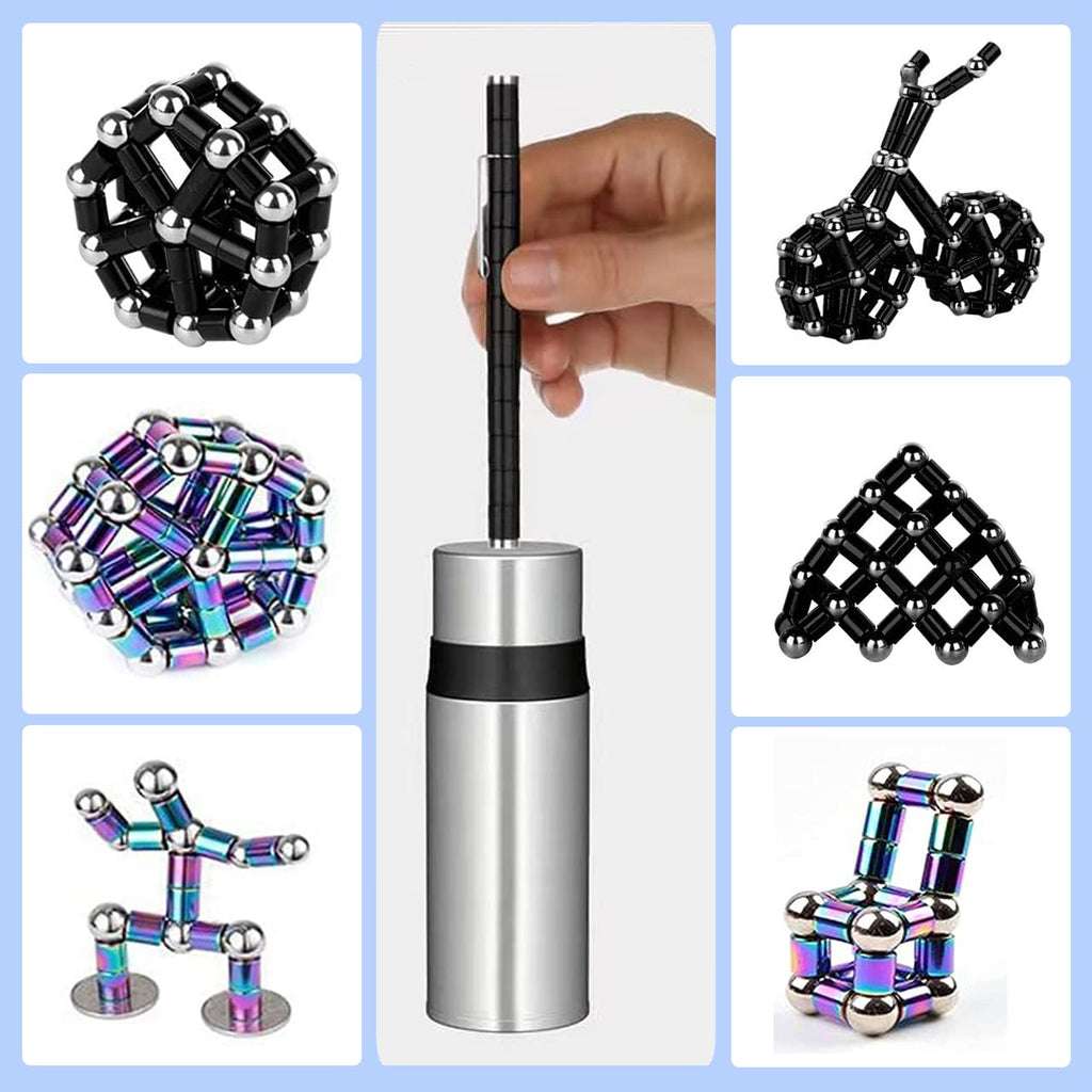 QAQcew Magnetic Fidget Pen – Deformation Stress Relief Toy for Teens and Adults (Black)